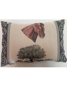 Cushion with Equestrian Motifs